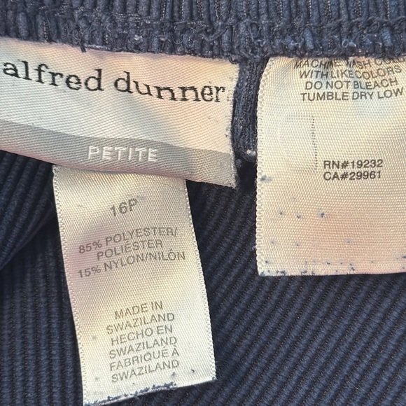 Alfred Dunner Teal and Navy 2 pair pull on corduroy Pants slacks trousers 16P - Picture 14 of 14
